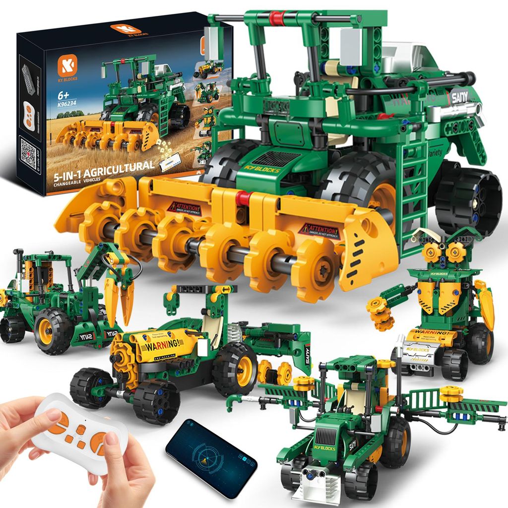 RC-Auto Technik Roboter Kinder, 5 in 1 bausatz mit App & ferngesteuert RC