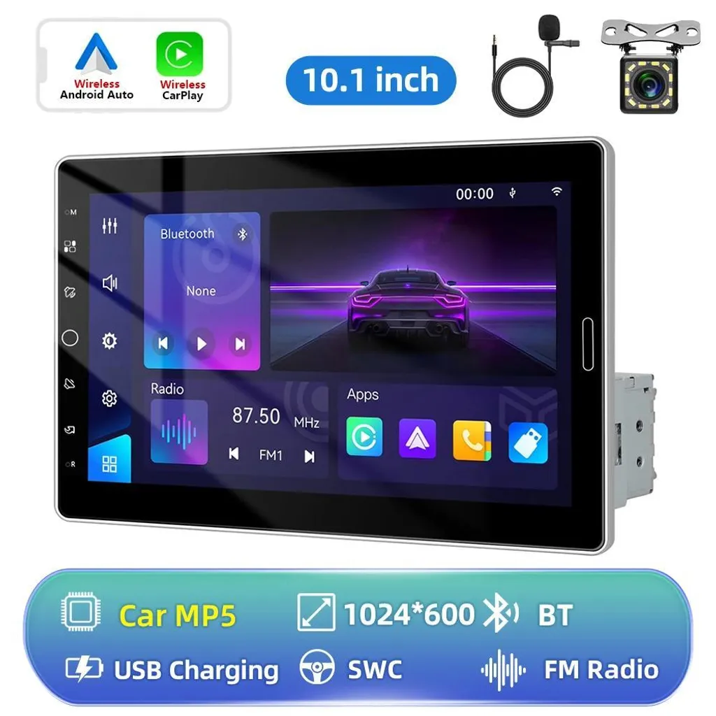 Autoradio Tactile Pivotant 1 DIN idéal pour Navigation et Vidéo Recul