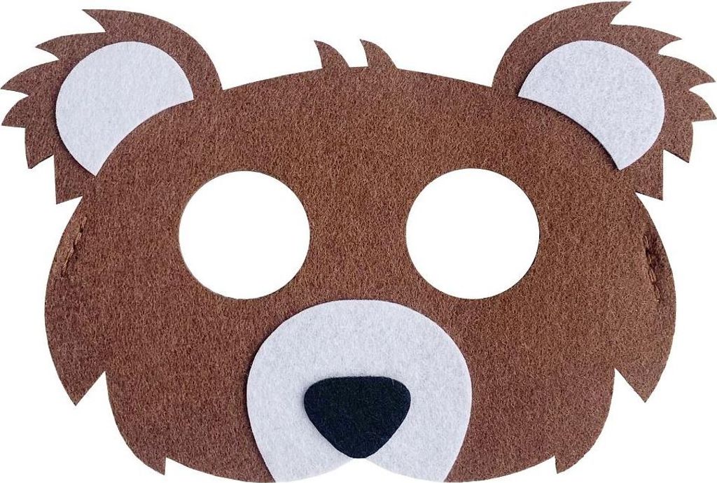 Teddybär-Filzmaske 18x12 cm 1 Stk. Produktbild 