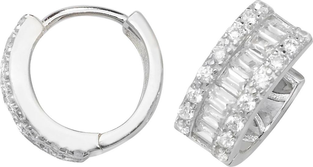 Atemberaubende 925 Sterling Silber Damen - Paar Creolen mit Produktbild 