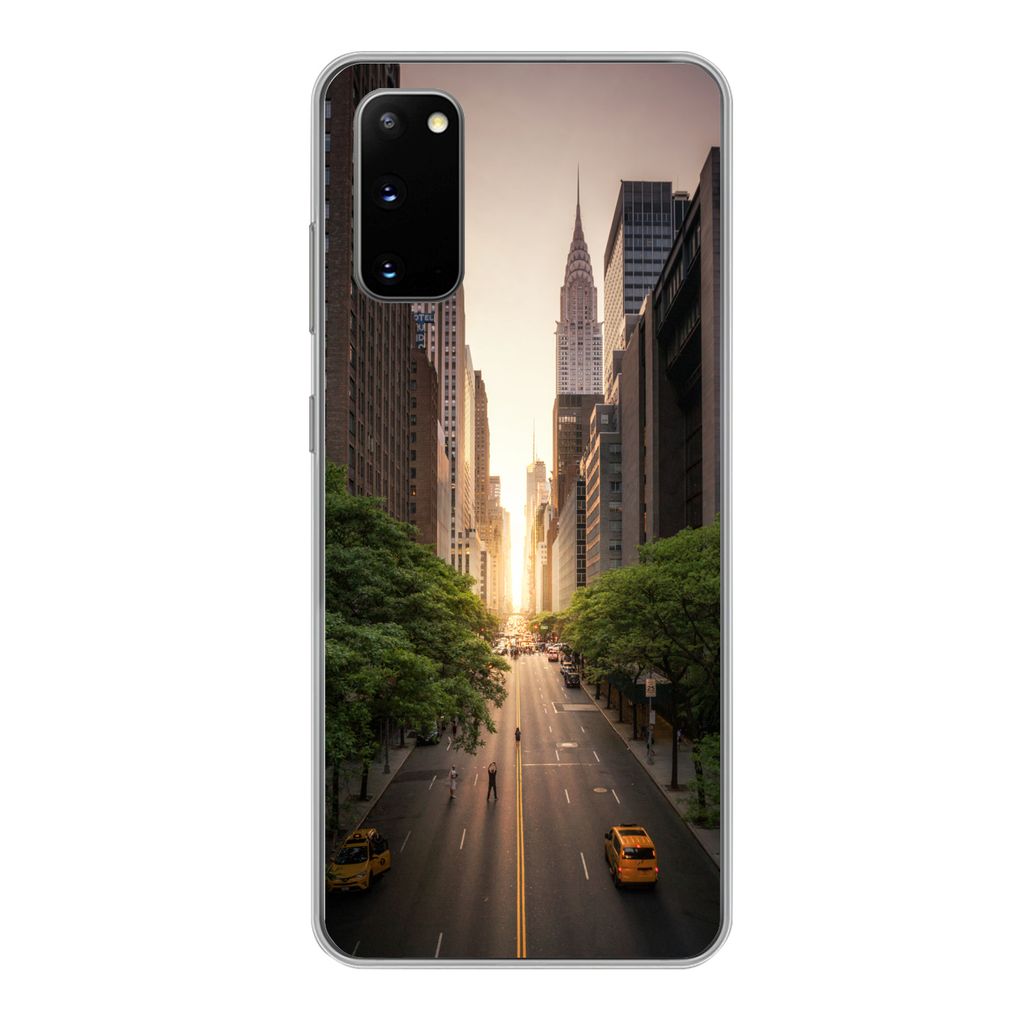 MuchoWow Handyhülle Schutzhülle Hülle für Samsung Galaxy S20 New Yorker Straße am Morgen Silikon Softcase Handy Hülle - Bild