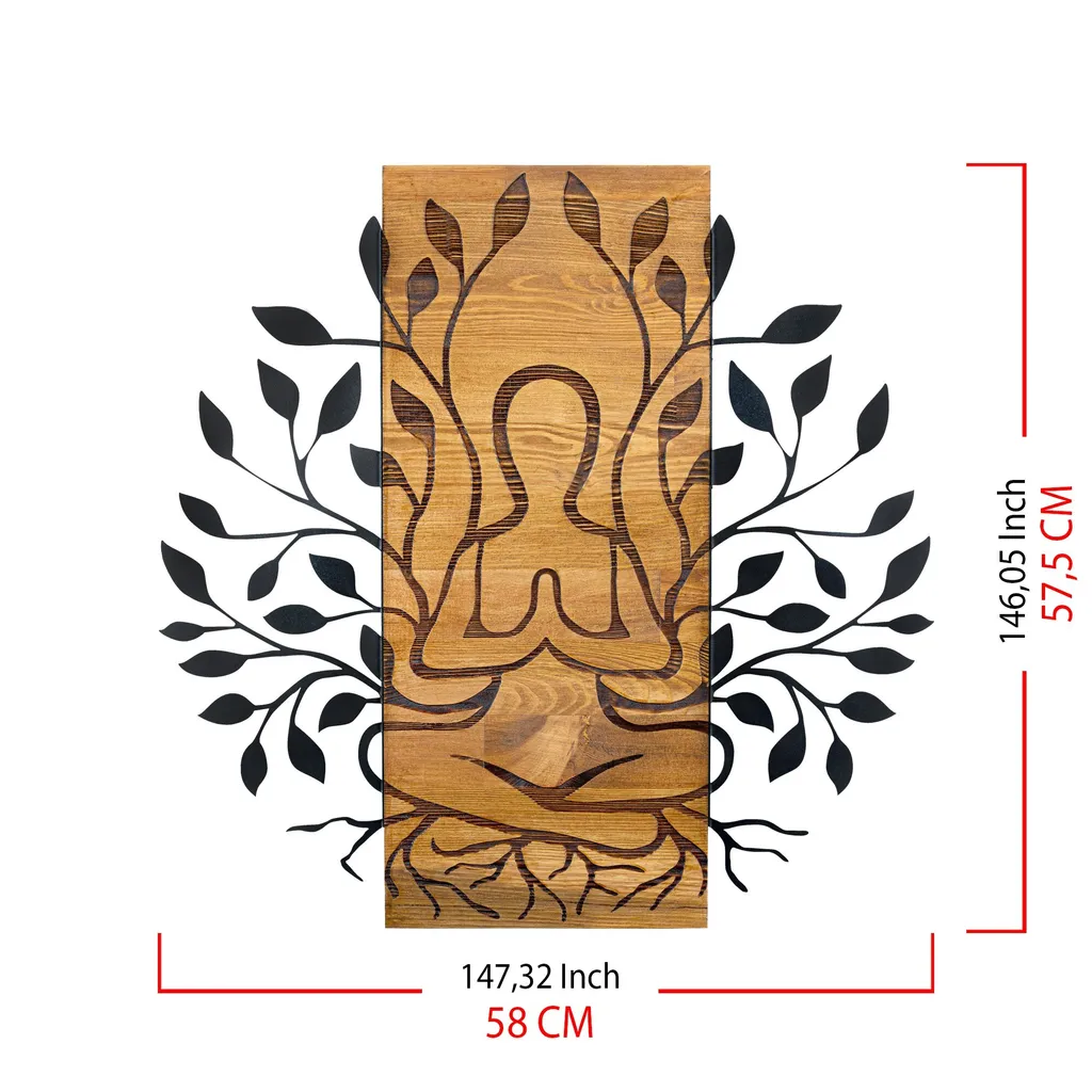 Decorazione da Parete Meditazione Wallity | Metallo Nero 58x57.5 cm - 6