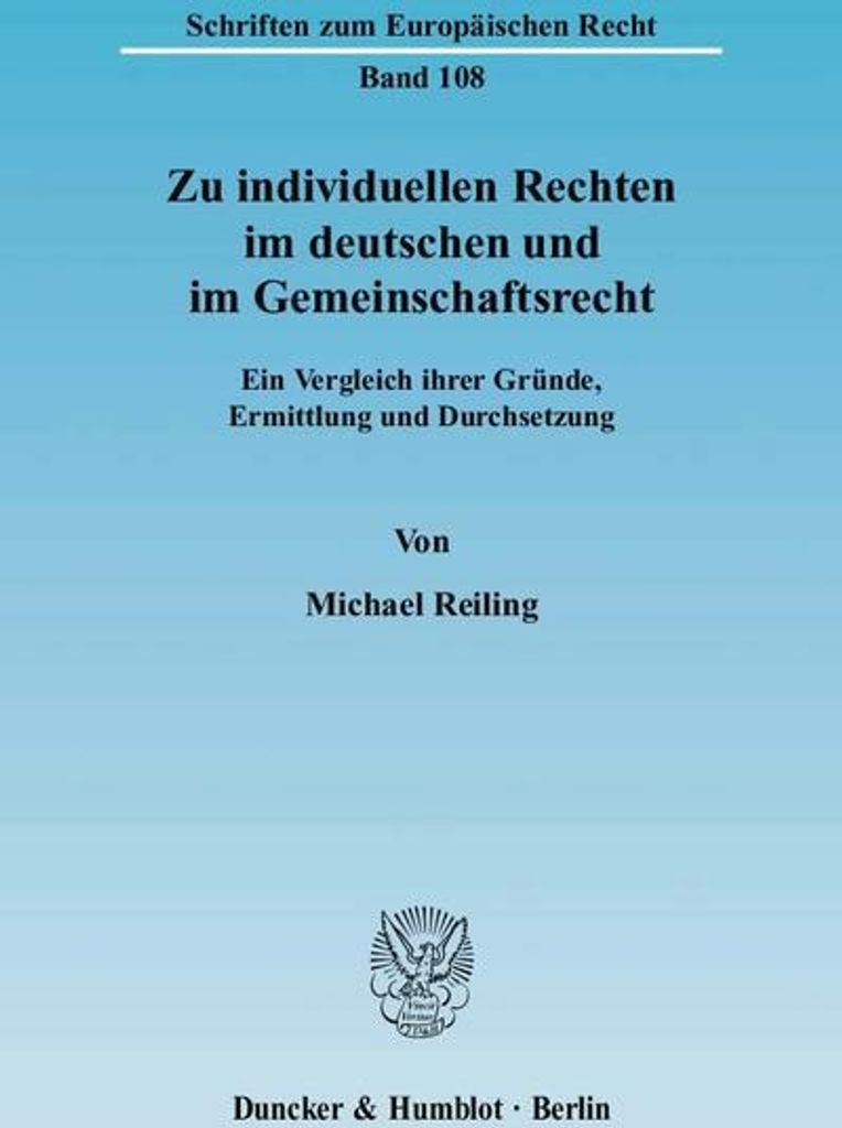 Zu individuellen Rechten im deutschen und im Gemeinschaftsrecht