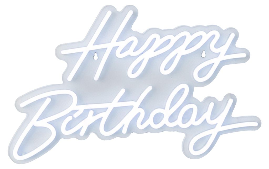 Relaxdays LED Schild, Happy Birthday, leuchtende Produktbild 