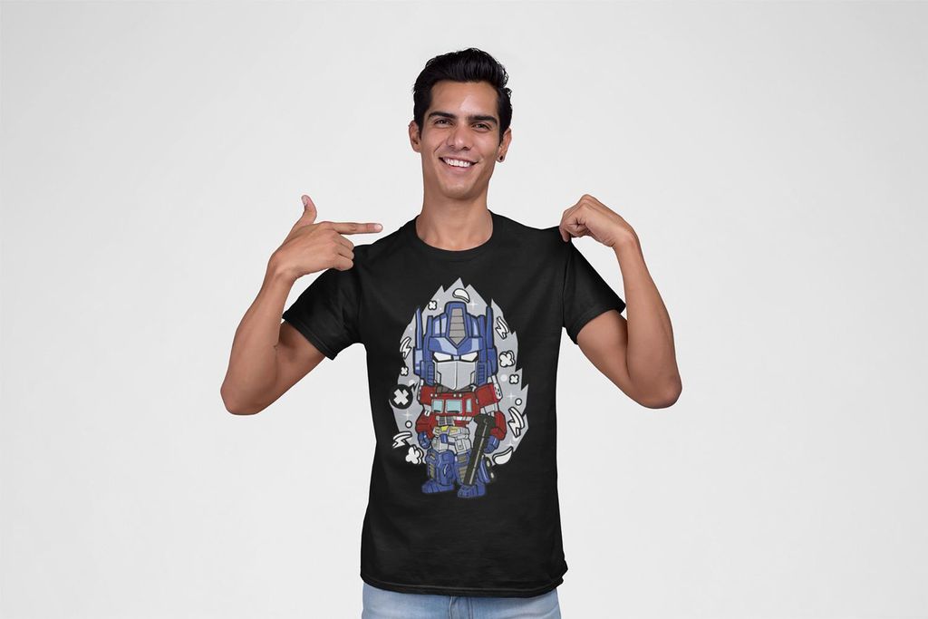 D&B Férfi Uni Polo PC00022 Optimus Prime Schwarz-Größe 2XL