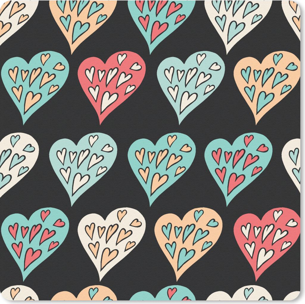 MuchoWow Mauspad Mousepad Mädchen - Herz - Herzen - Muster - Mädchen - Kinder - Mädchen 30x30 cm - Mousepads - Maus Mat - Pad - Mausunterlage ...