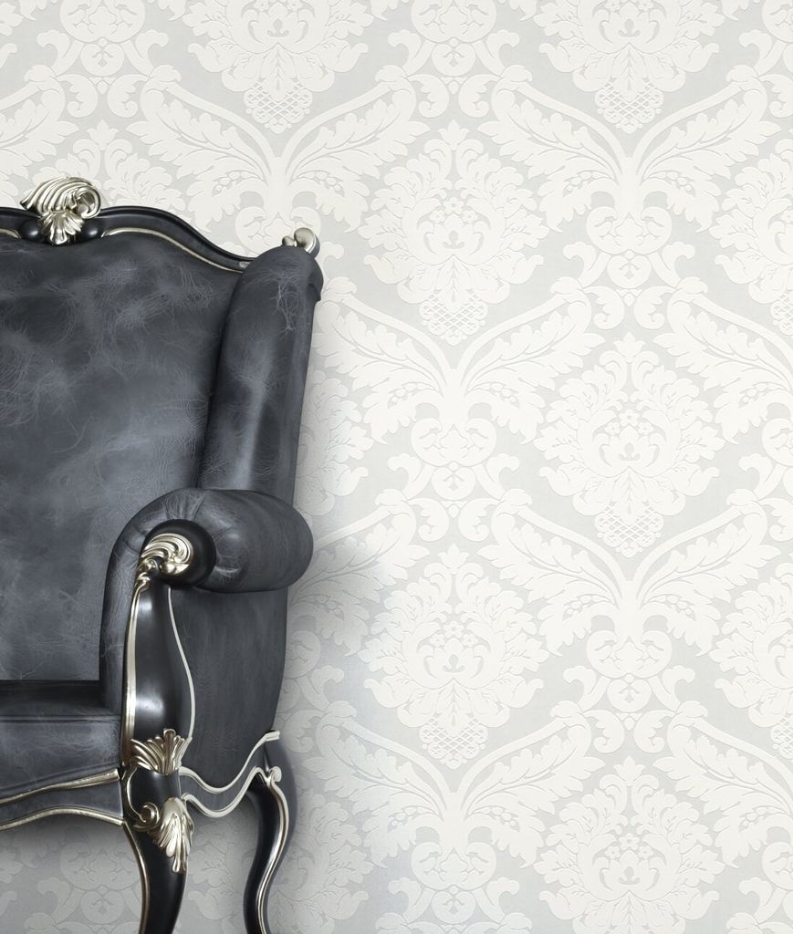 NEWROOM Tapete Weiß Vliestapete Ornament - Barocktapete Barock Prunk Glamour