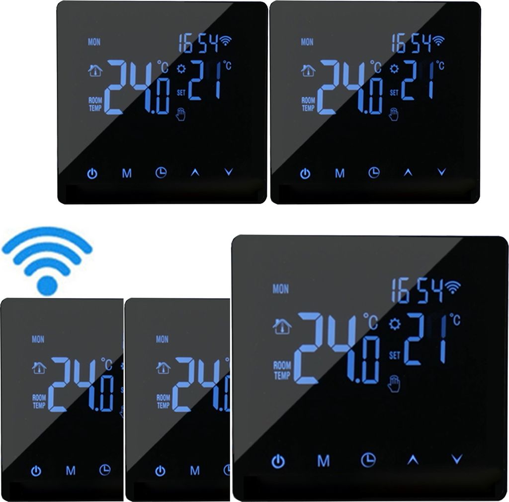 5X WiFi Thermostat, Digital LCD Raumthermostat Thermostat Wandthermostat Unterputz Fussbodenheizung fuer Warmwasserbereitung Woche programmierbare ...