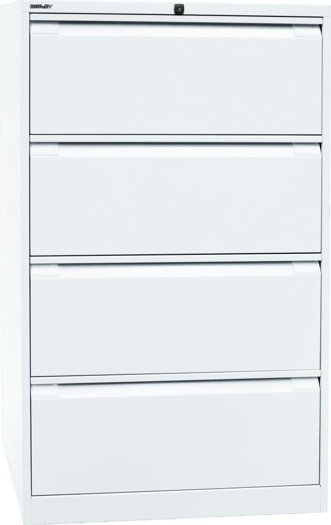 Bisley Hängeregistratur Schrank - 4 Schübe - Farbe: Verkehrsweiß