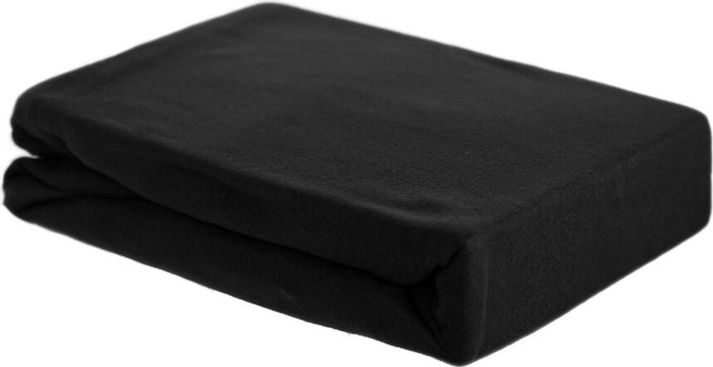 Thermofleece Spannbettlaken 120-130 x 200 cm + 30 cm mit Rundumgummizug - 125 gsm Schwarz