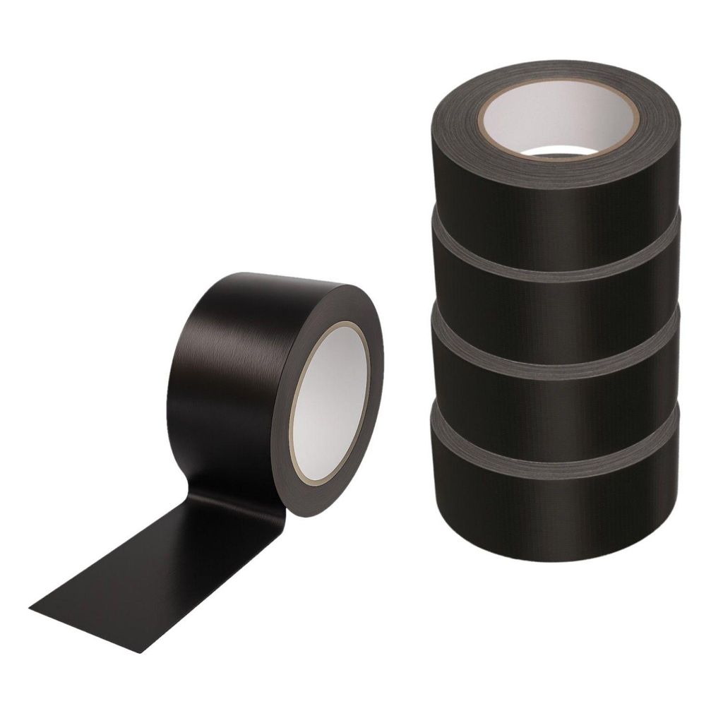 5x Gewebeband 50 m x 48 mm schwarz Panzertape Reparaturband Steinband universell einsetzbar für Abkleben und Reparaturen