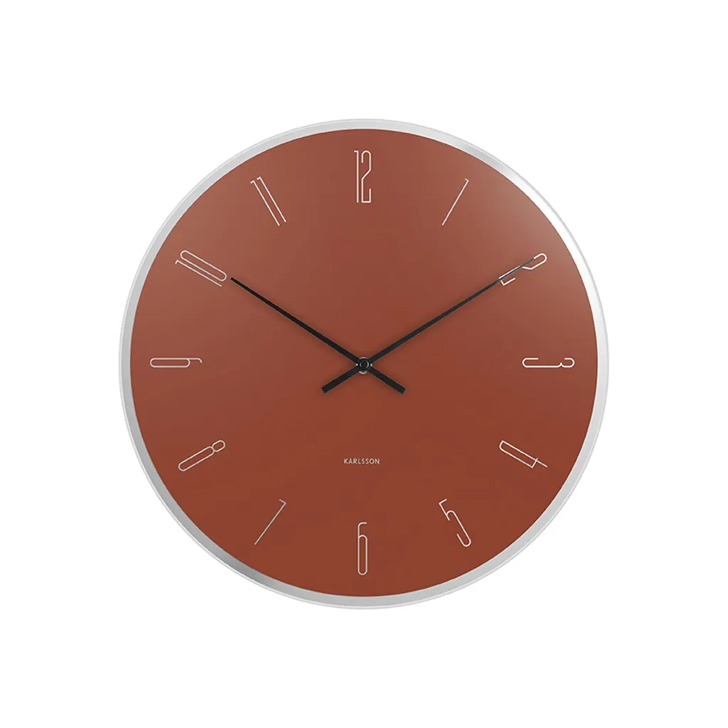 Karlsson Orologio da Parete Specchio Numeri Marrone Argilla 40cm - Design