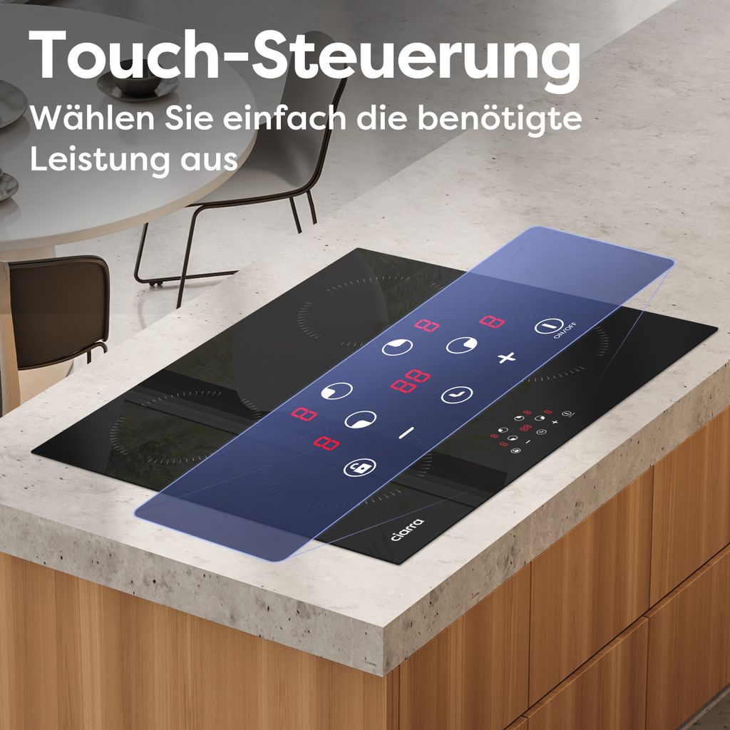 CIARRA Einbau Induktionskochfeld 60 cm Kochfelder 4 Zonen Produktbild 3