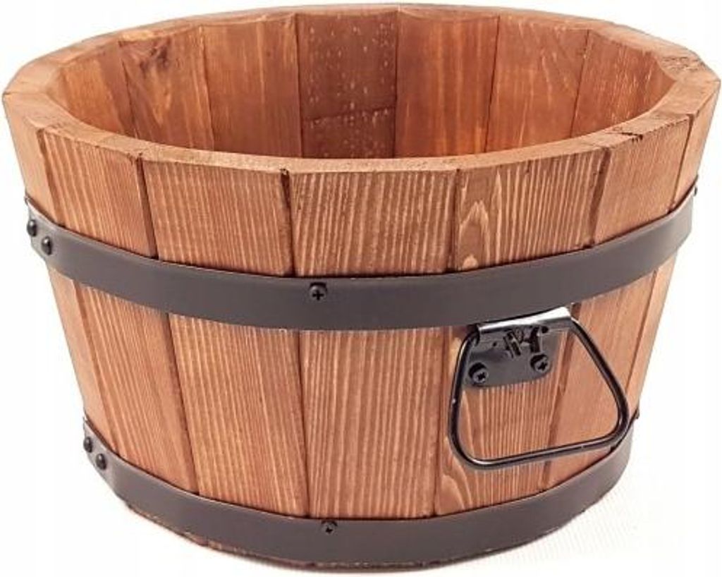 Pot de fleurs en pin 35xH21 k. Noyer Image du produit 