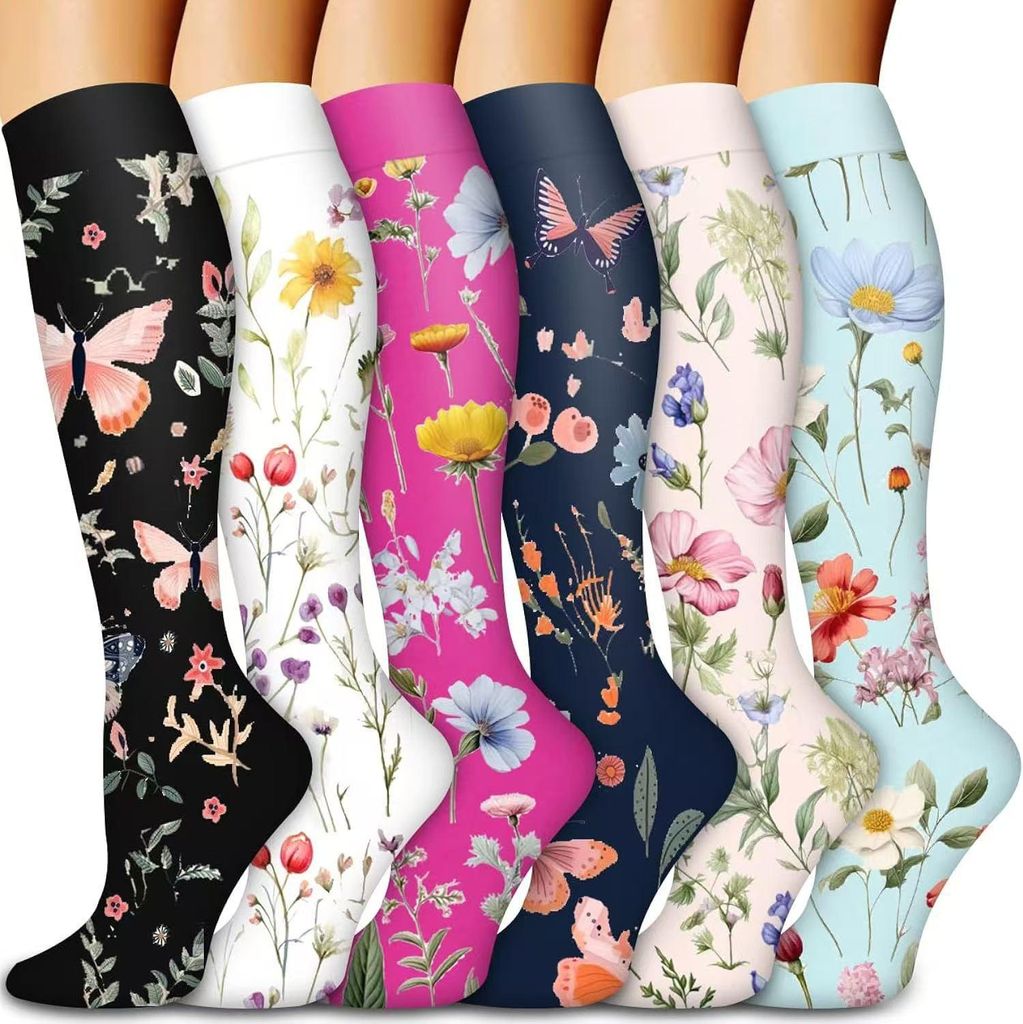 6 Paar elastische Kompressionsstrümpfe für Damen – Produktbild 