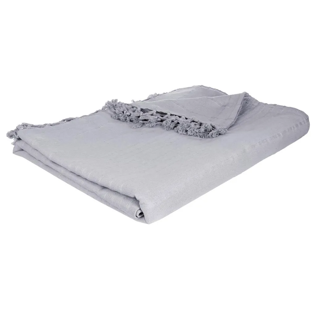 Couvre-lit coton gris clair 230x250 cm : fini les lits mal bordés !