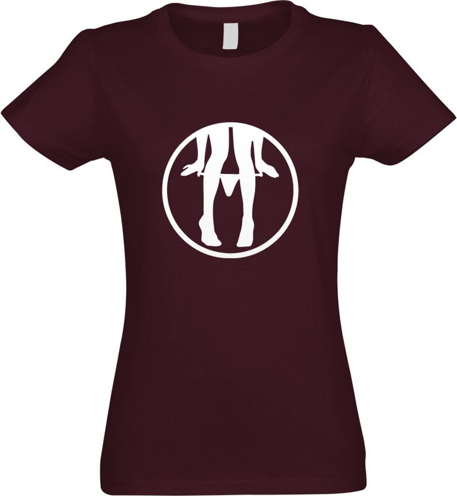Kiwistar - T-Shirt tailliert - Damen - Burgund - Panty Dropper Rund - mit Motiv Bedruckt - Funshirt Design - Sport - Freizeit - Damen - XXL