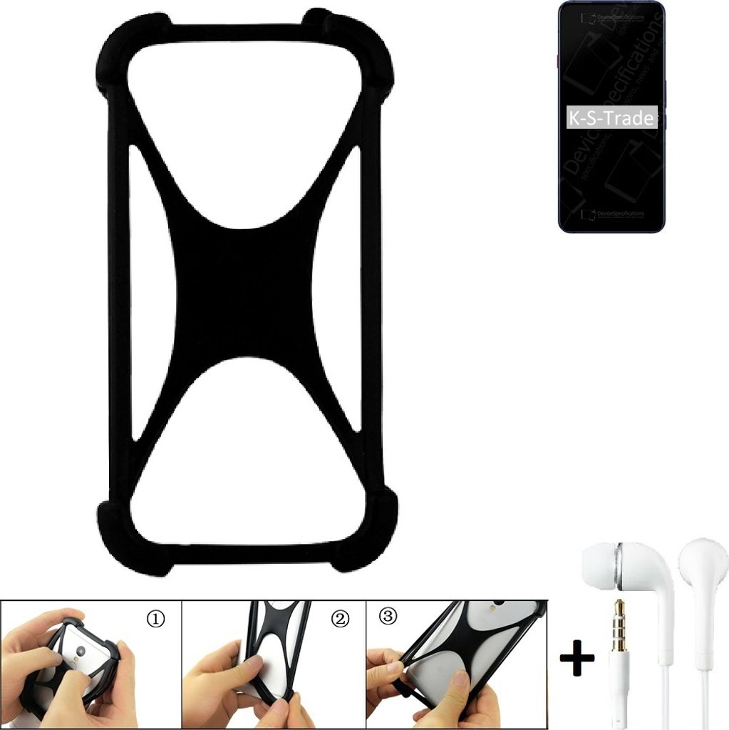 K-S-Trade Handy-Hülle + headphones kompatibel mit nubia Red Magic 7 Pro Schutz-Hülle Bumper Silikon Cover Case Silikoncase Silikonbumper TPU