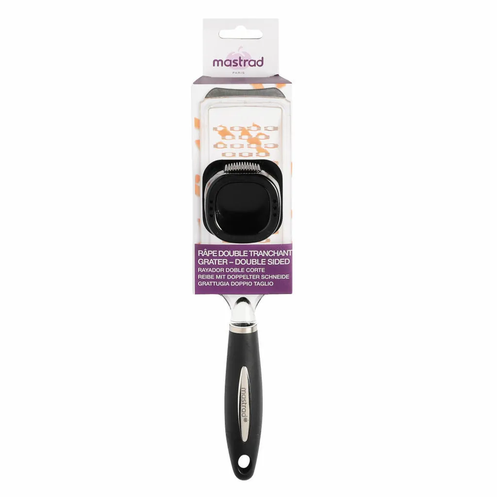 Mastrad F21956 Grattugia a Grana Media in Acciaio Inox e ABS Nero