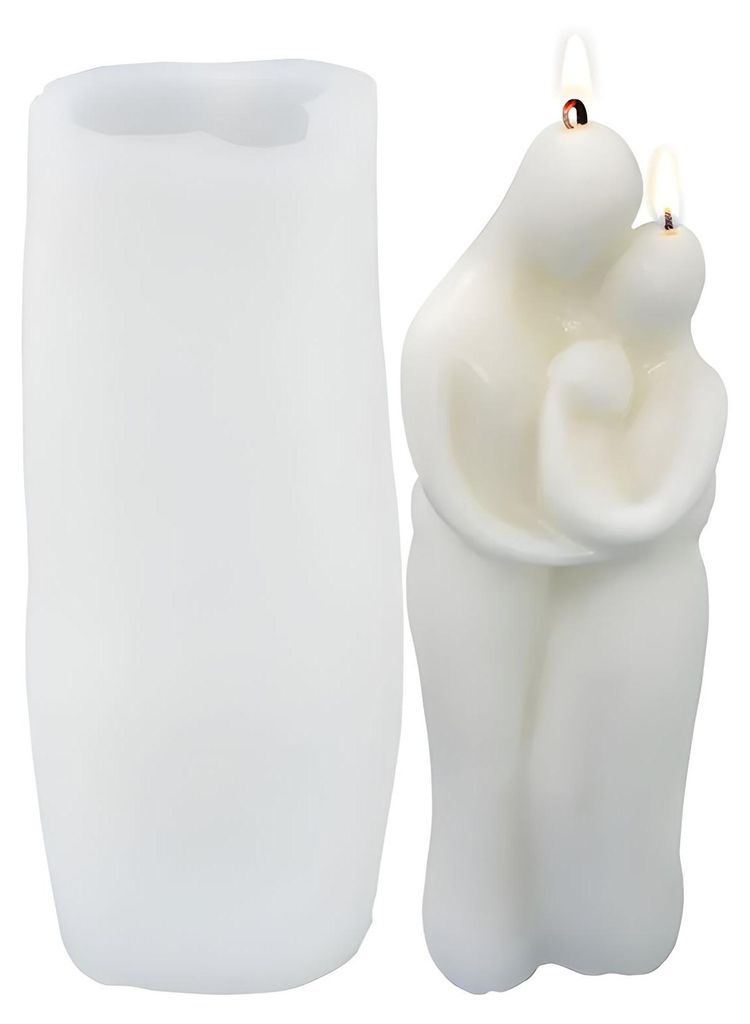 Silikon Kerzenform Seifen Gussform, Statue umarmende Partner, 163 x 68 mm, 150 ml