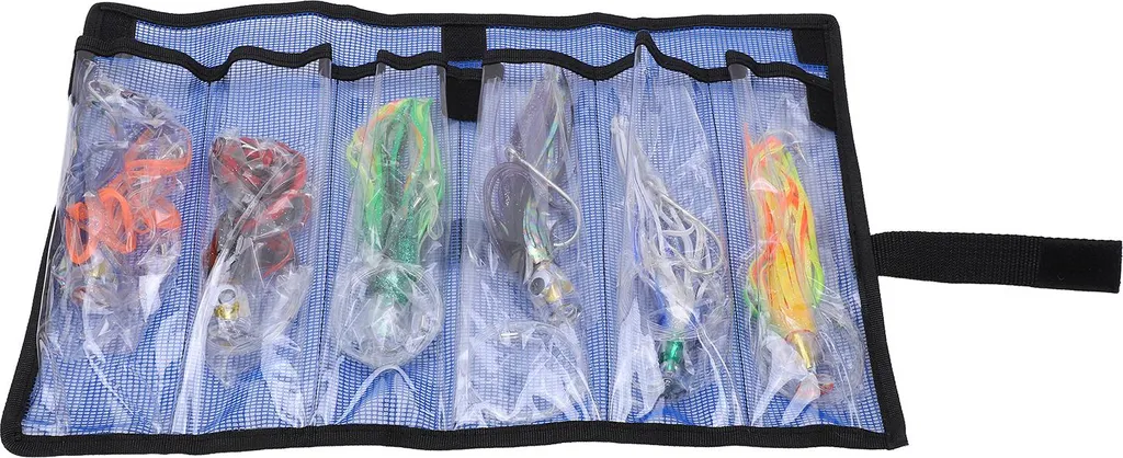 Pack de 6 Leurres Calmars pour la Pêche au Gros et Traîne en Eau Salée