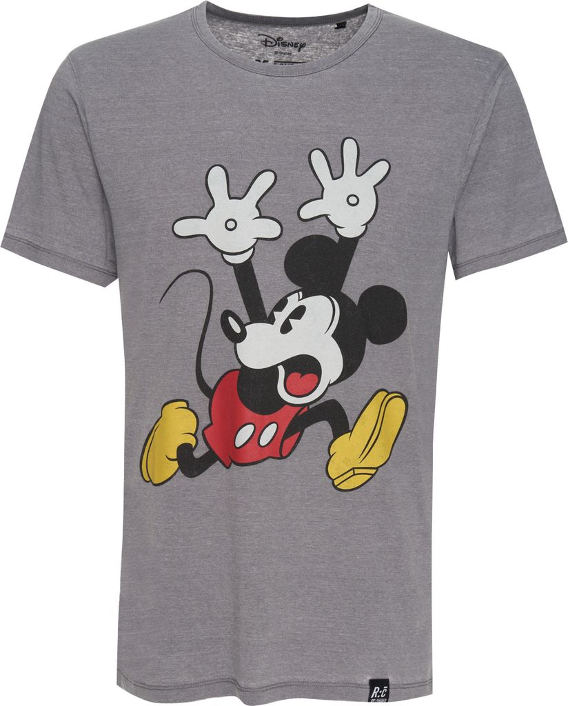 Recovered T-Shirt Disney Mickey Mouse Panic im zeitlosen Design Hellgrau L