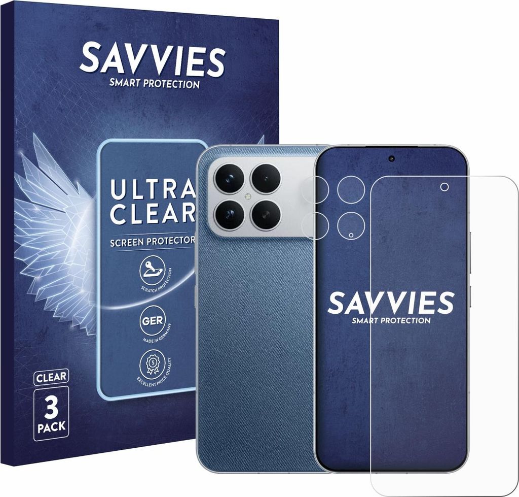 6x Für Xiaomi Poco F8 Ultra (Display+Kamera) Schutzfolie Savvies Displayschutz Display Schutz Folie Klar Transparent