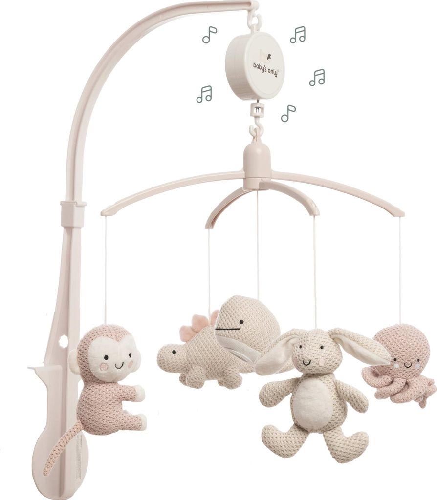 Baby's only muzikālais karuselis, dzīvnieki, 0+, Old pink/ Obrázek produktu 