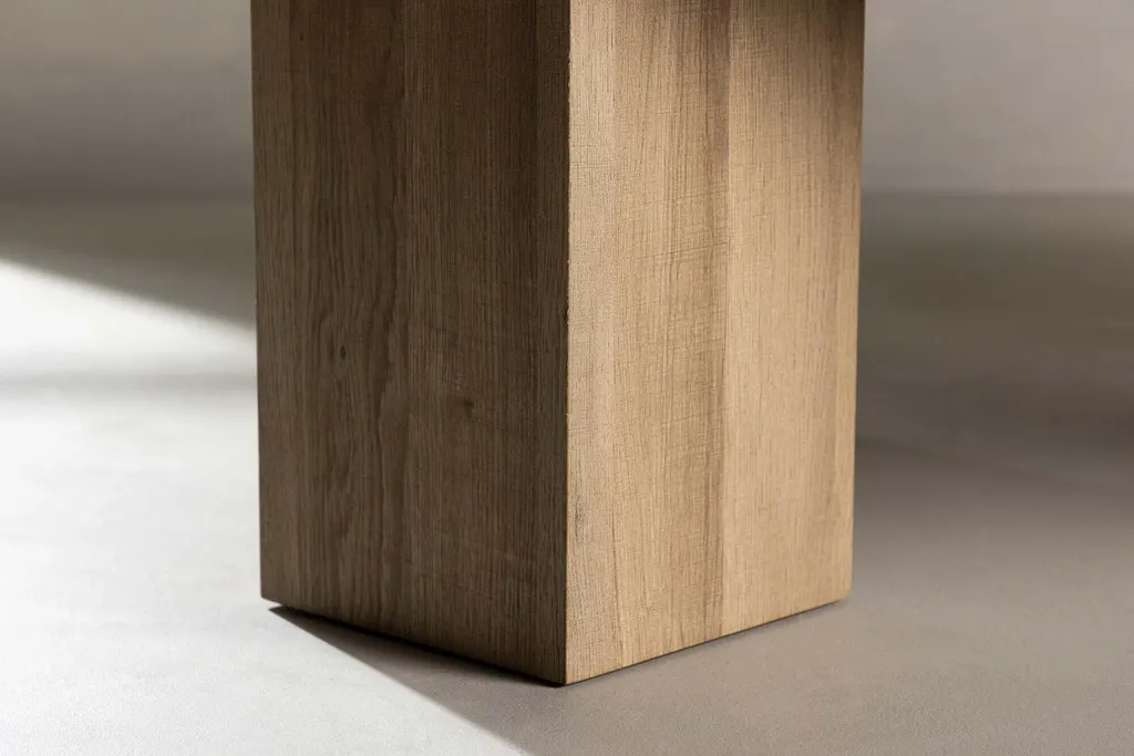 Table basse Lillehammer Oak Beige - Grande table robuste 80x140x40 cm