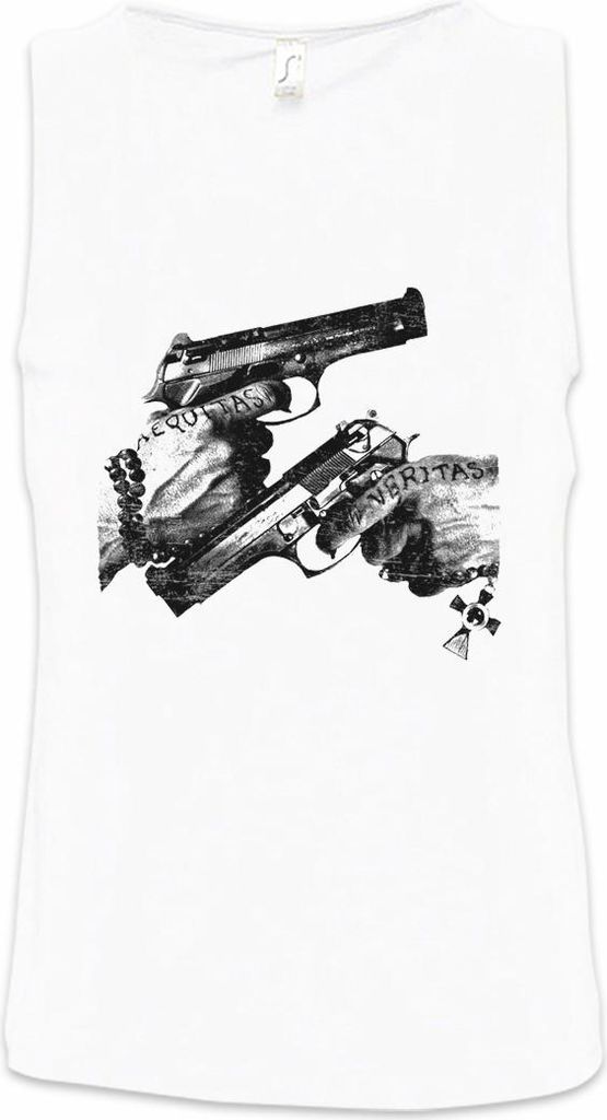 Urban Backwoods Veritas Aequitas, Ärmelloses T-Shirt, Farbe: Weiß, Größe: 3XL