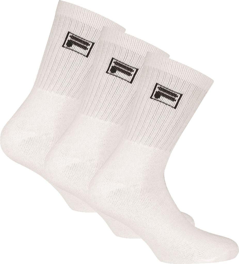 FILA Tennis Socken Herren Damen F9000 Crew 3 Paar - Farbe: Weiss - Größe: 35-38