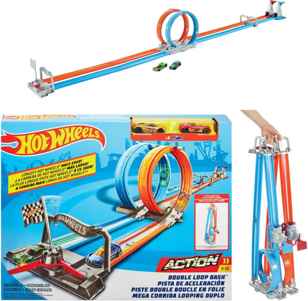 Mattel Hot Wheels Double Loop Dash circuit de course avec double looping - 9