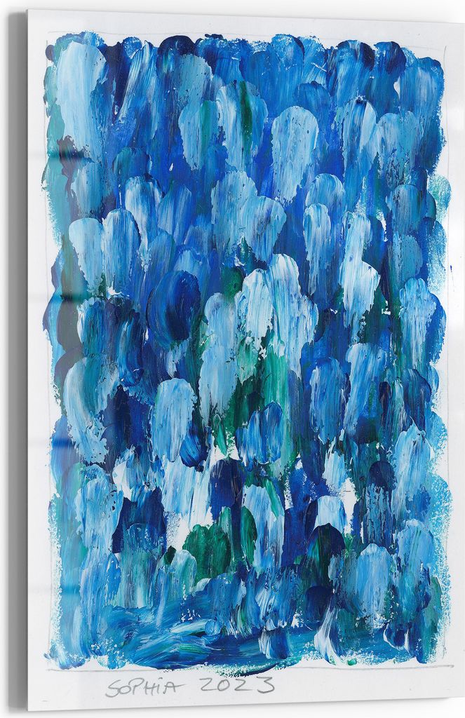 DEQOART Magnettafel Glas 60x90 cm 'Fine Art 'watercolors'' beschreibbar Whiteboard Küche