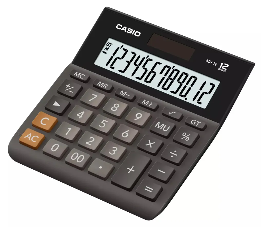 Desk Calculator Casio MH-12BK-S Black 12-Digit - Design & Potenza