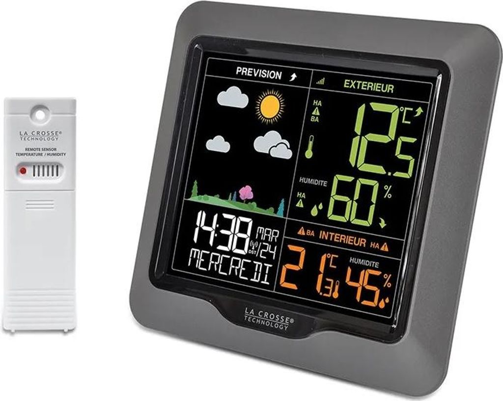 Drahtlose wetterstation mit farb-lcd-bildschirm La crosse technology WS6822-SILVER