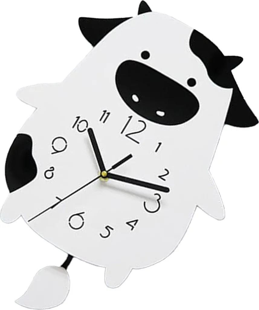 Horloge de cuisine vache design pour décoration murale chambre enfant