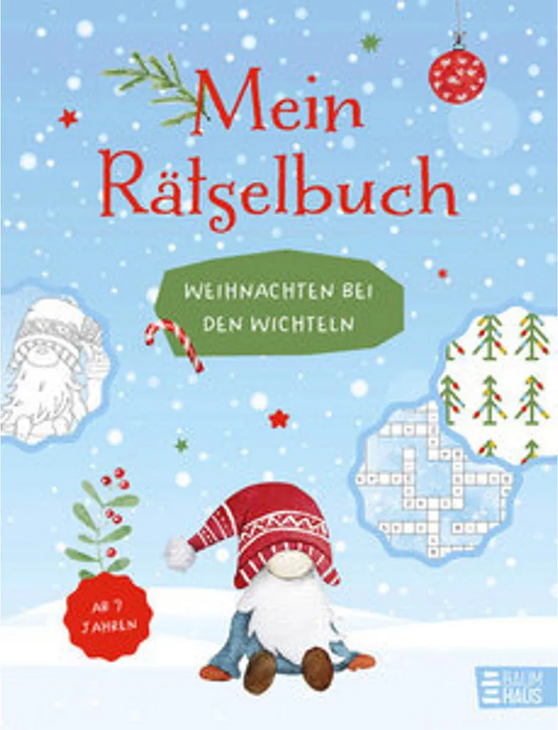 Mein Rätselbuch : Noël chez les Lutins, cahier de jeux enfant 80 pages