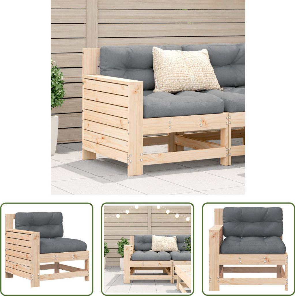 The Living Store Gartensofa mit Armlehne und Kissen Produktbild 
