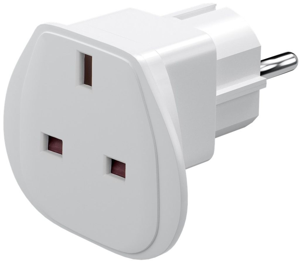 Reiseadapter UK auf Europa, weiß Produktbild 