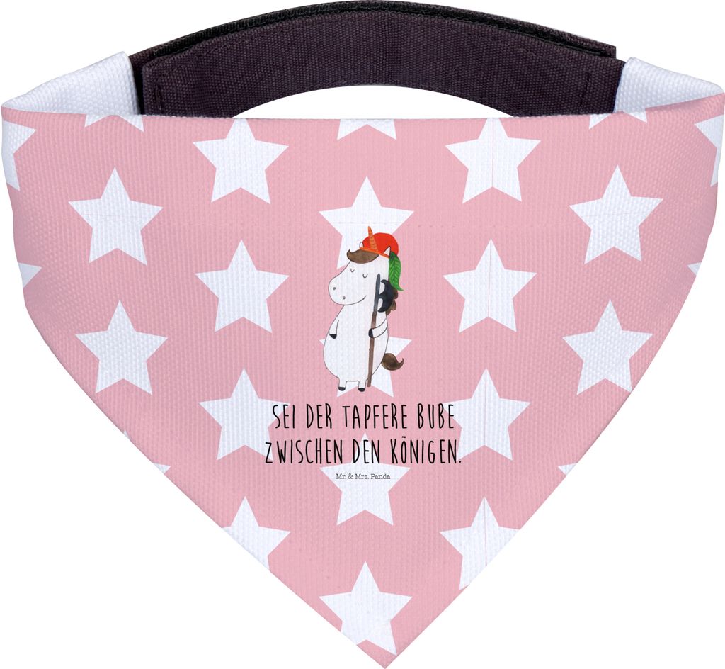 Mr. & Mrs. Panda Hundehalstuch Einhorn Junge - Rot Pastell - Geschenk, Hundeschal, Unicorn, Einhörner, Bube, Mittelalter, Hunde Halstuch, Schal Für