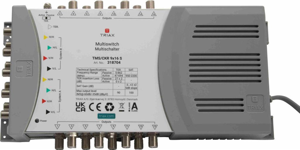 TRIAX enkele multischakelaar, 9/16, met voeding, 1 stuk. Productafbeelding 