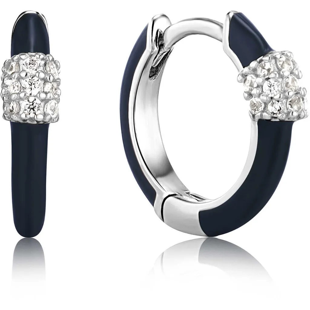Ania Haie E031-01H-B: Orecchini Minimal in Argento e Blu Notte