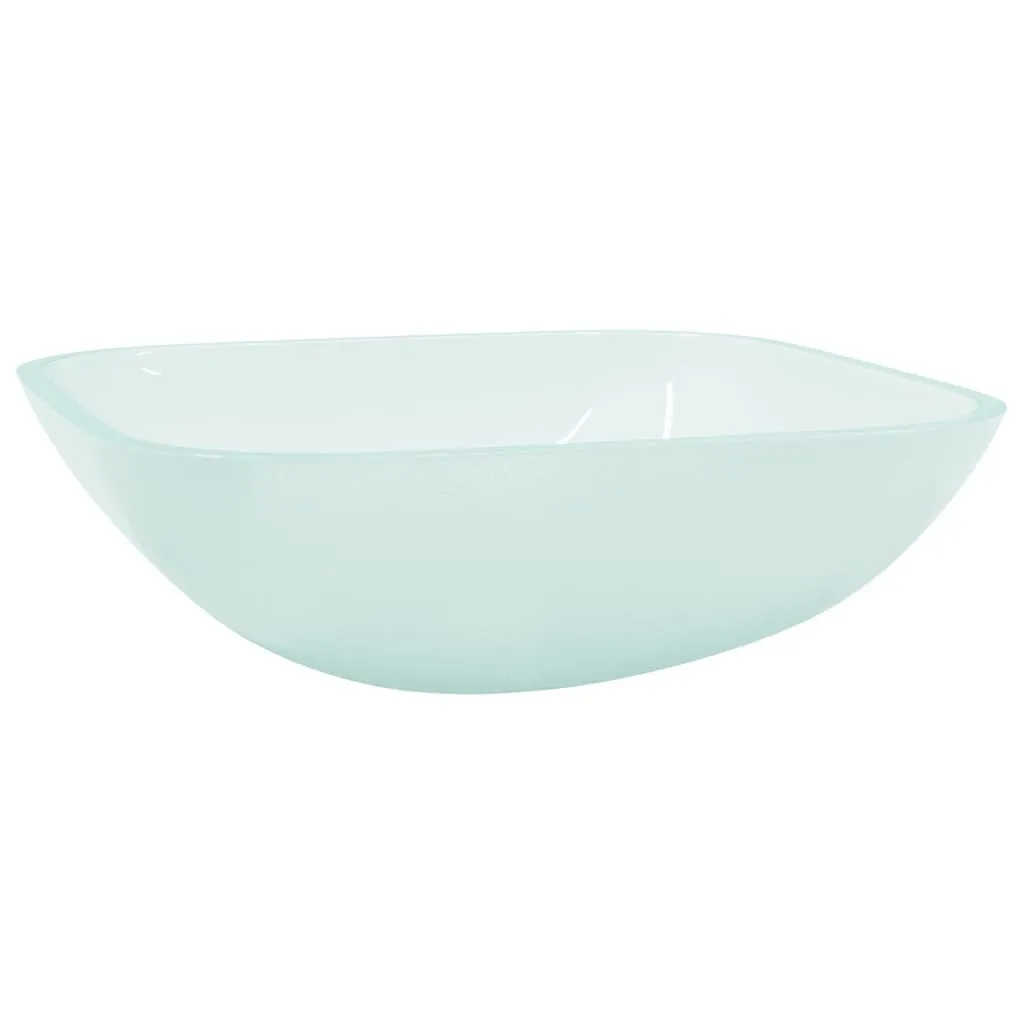 Lavabo de salle de bain en verre mat 42 cm - Idéal pour petit espace