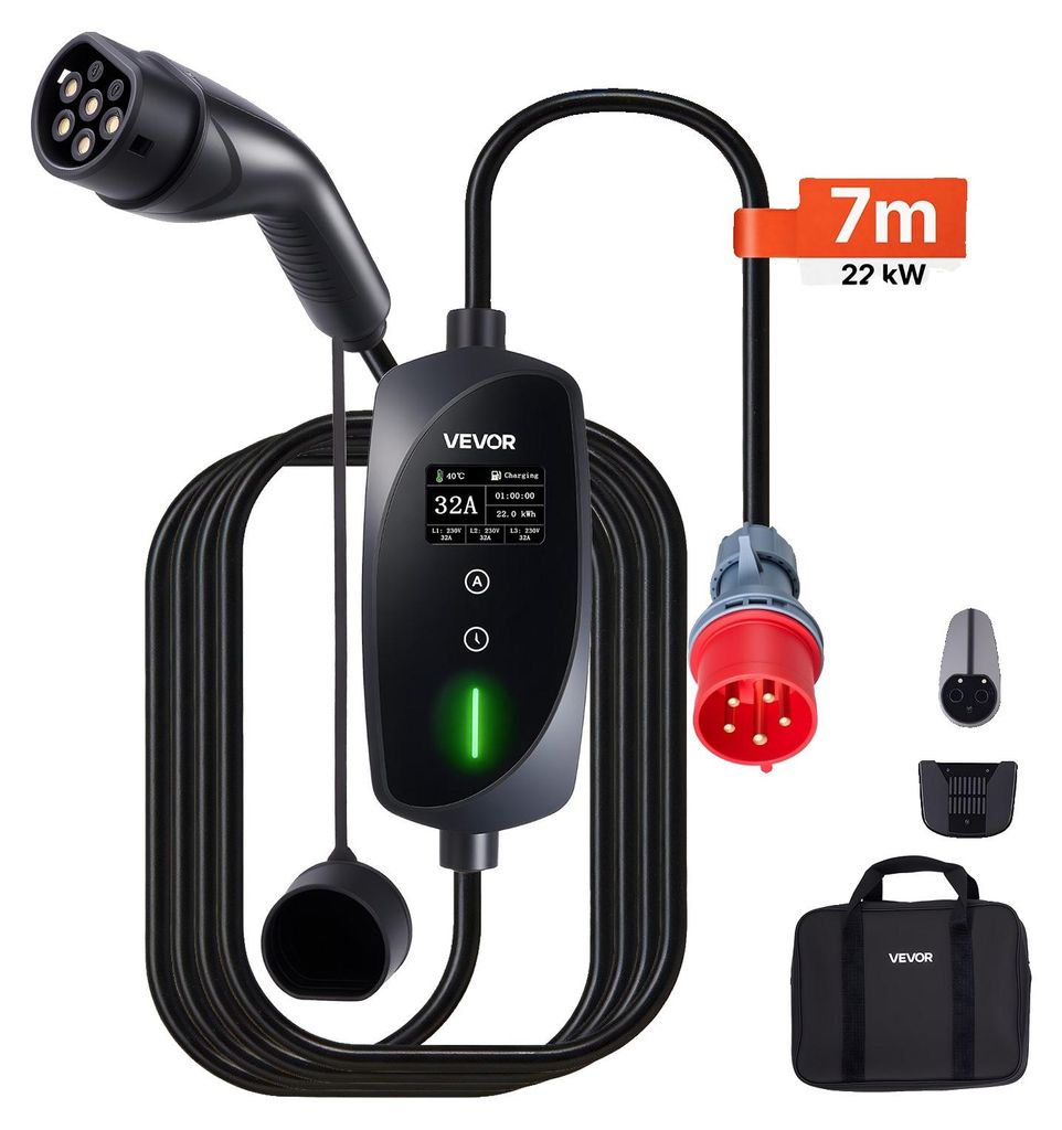 VEVOR Mobile Wallbox, 22 kW, 32 A, station de recharge de Image du produit 