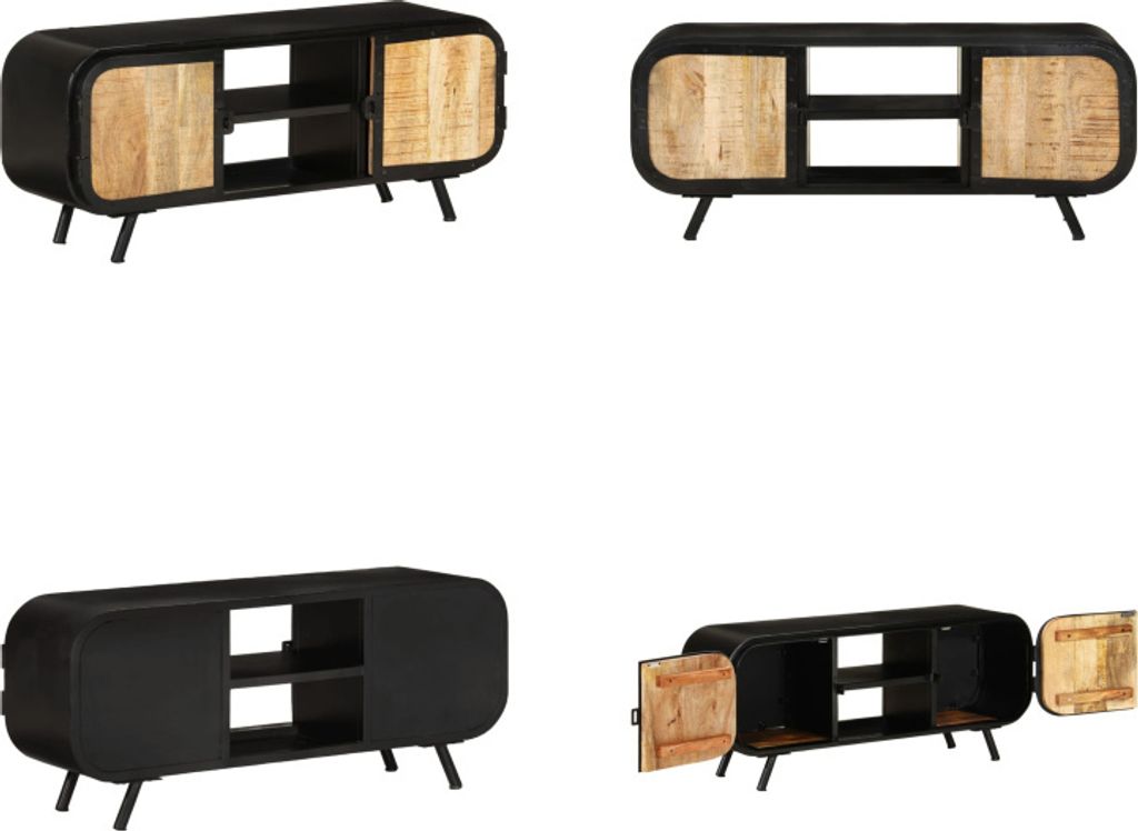 vidaXL TV Schrank 110x30x45 cm Raues Mangoholz - TV-Schrank - TV-Schränke - Holz-TV-Schrank - Holz-TV-Schränke