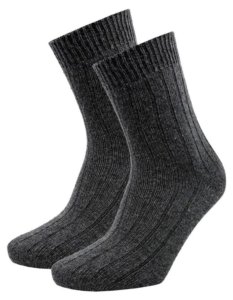 Lammwollsocken - Anthrazit - 35-38 - 2 Paar