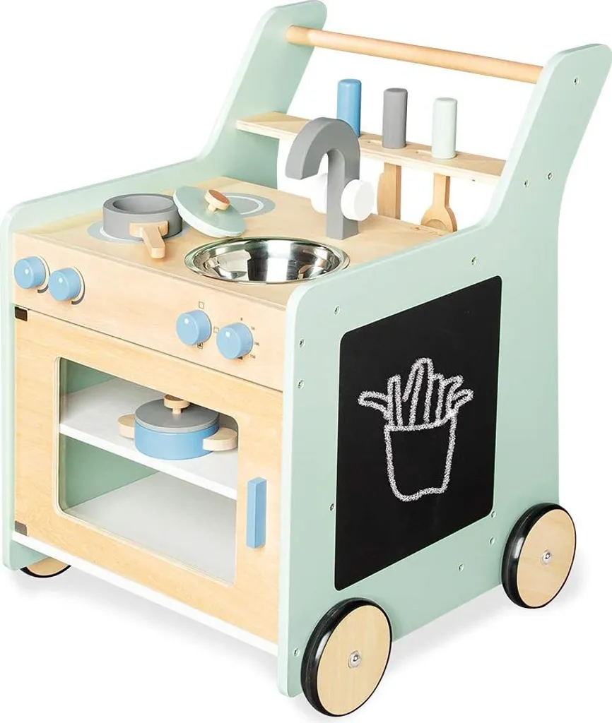 Cuisinette enfant Kalle vert pastel - Jouet d'imitation bois de qualité