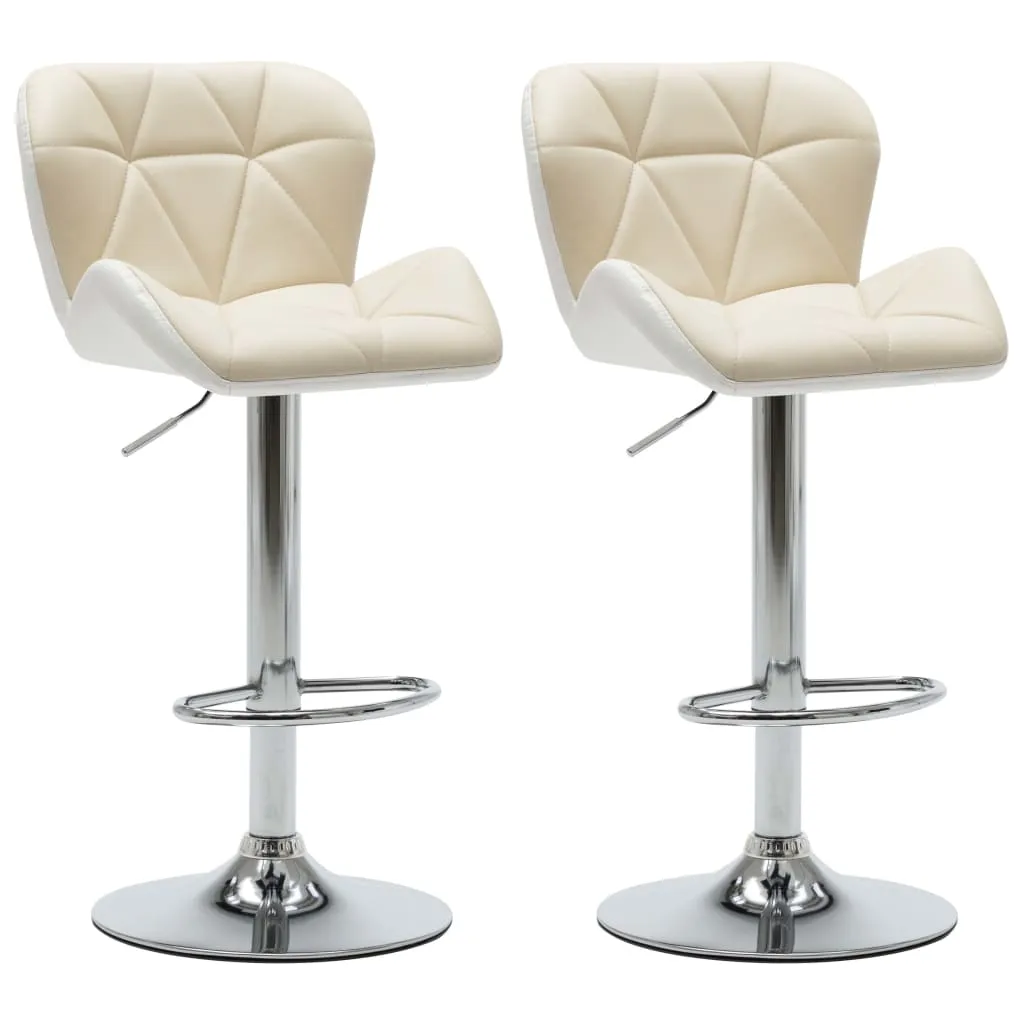 vidaXL Tabouret de bar 2 pcs Crème similicuir : Confort et design moderne