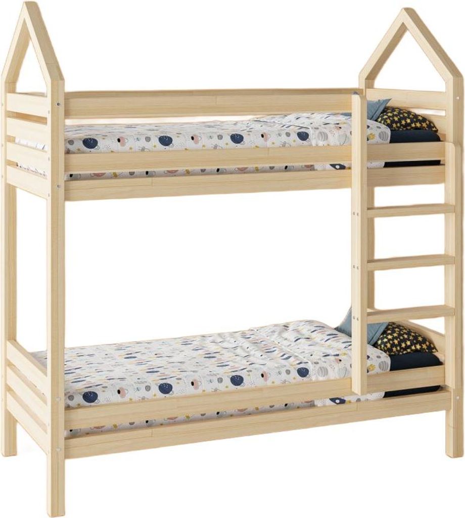 Hochbett TRANO ROA 100x200 | Naturholz, ökologisch, kindersicher | Einfache Montage, inklusive Lattenrost – ohne Matratze