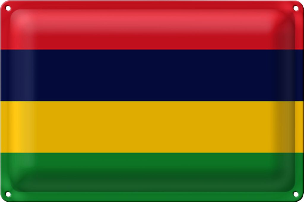 Blechschild Flagge Mauritius 40x30cm Flag of Mauritius
